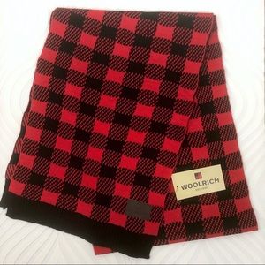 NWT Woolrich Red Buffalo Check Knit Scarf